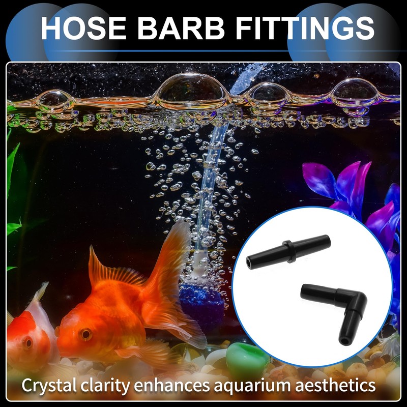 INFINAUTO Plastic Hose Barb Fittings, 3/16" Stright Barb Connector L