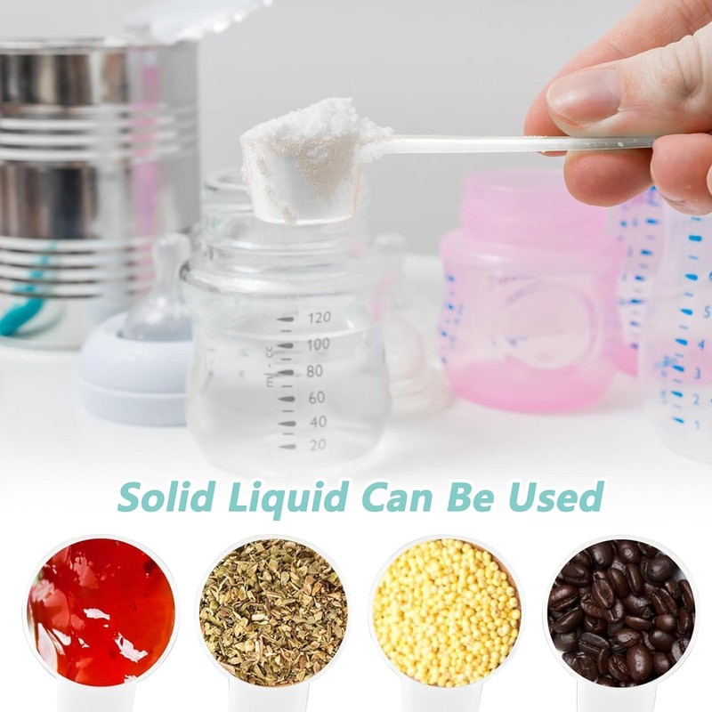 Reusable Plastic Measuring Spoons, 6 PCS, 5g, Transparent, Durable Kitchen