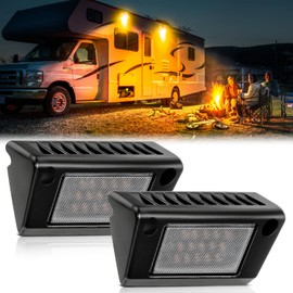 Nilight RV Exterior Light 2PCS 5 Inch Porch Lights Amber Beam 12V 24V LED Scene Cargo Lighting Black Aluminum Housing for RVs Trailers Travel Campers 5th Wheels Motorhome SUV Truck