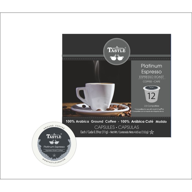 Cafe Tastlé Platinum Espresso Roast Single Serve Coffee, 12 Count