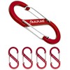 ALPLAKE ® - Pack of 4 Material Carabiners, Double Carabiner,