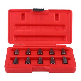 Bolt Extractor Set Stud Extractor Set 10Pcs Screw Extractor Set Chrome Vanadium Steel Bolt Extractor Set Reverse Spiral Design for Maximum Grip, 3.2Mm 4Mm 4.8Mm 5.5Mm 6.3Mm 7Mm 8Mm 8.7Mm 9.5Mm 10.3Mm