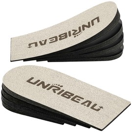 Unribeau Adjustable Height Increase Insoles, 4 Layers Orthopedic Heel Lifts for Leg Length Discrepancies, Achilles Tendonitis and Heel Pain, Shoe Lifts Inserts for Women & Men (White, Large, 1 Pair)