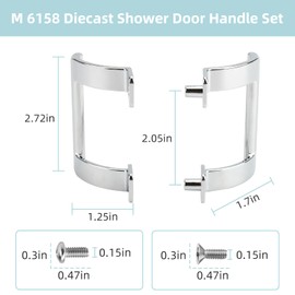 Apopip Shower Door Handle Replacement Set M 6158 2-Pack