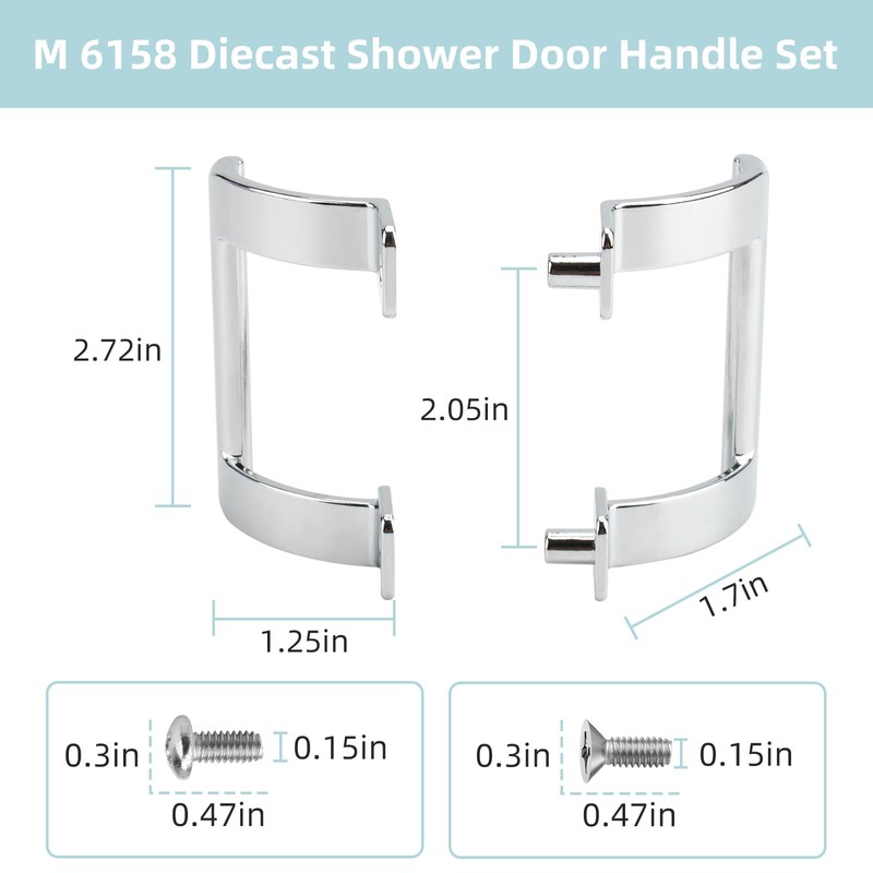 Apopip Shower Door Handle Replacement Set M 6158 2-Pack