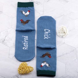 G2TUP Calcetines divertidos para regalo de jubilación, 2 paquetes de calcetines de gallina retirada de pollo y gallina de regalo para mujer, 2 pares/set, Mid Calf