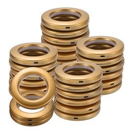 sourcing map 50pcs Curtain Grommets, 1-5/7"(42 mm) ID Window Curtain Panels Eyelet Rings Low-Noise Sliding Roman Curtain Hardware Clip Rings for Window Bathroom Bedroom Curtain Rod, Sand Gold