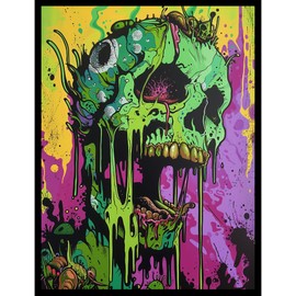 Realm Guard 100ct Textured TCG/MTG Art Card Sleeves (Melting Skull)