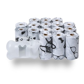 Best Pet Supplies Dog Poop Bags (240 Bags) for Waste Refuse Cleanup, Doggy Roll Replacements for Outdoor Puppy Walking and Travel, Leak Proof and Tear Resistant, Thick Plastic - White