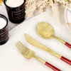 Matte Red Gold Silverware Set 30 Pieces, FAMEWARE Stainless Steel