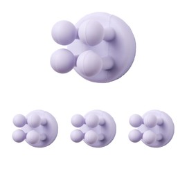 4 pcs Silicone Waterproof self Adhesive Toothbrush Holder,Multi-Function Wall Mounted Single Hook Plug Holder for Toothbrush Razor and Small Items for Bathroom Kitchen Living Room Office Gray