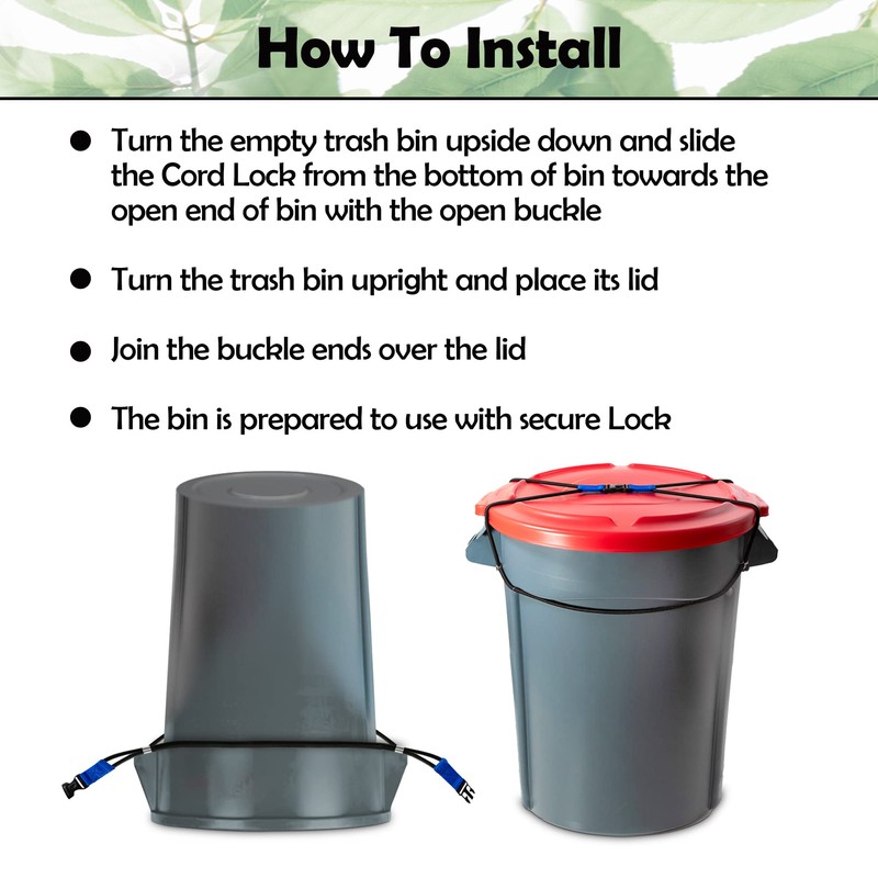 ZONDER® Trash Can Lock | Bungee Cord Outdoor Trash Can