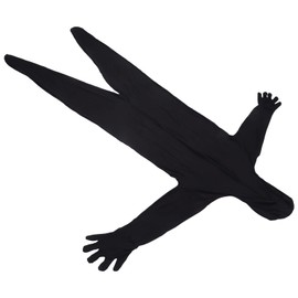 Screen Chromakey Suit, Black Full Body Stretch Fabric Suit for Photography, Breathable Photography Body Suit for Video Special Effects (160cm)