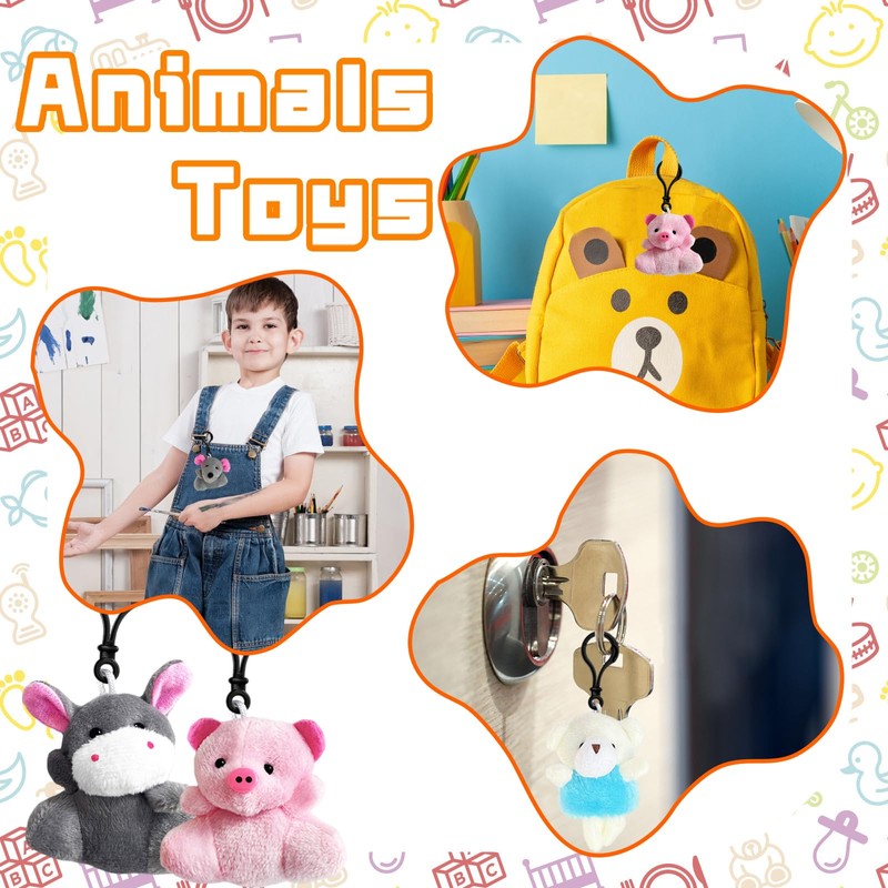 Jnnzzggu 30 PCS Mini Plush Toys,Cute Stuffed Animals Plush Keychain