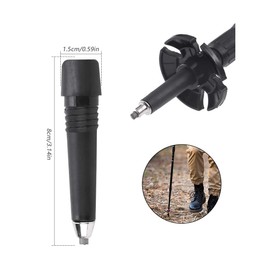 RoadLoo Trekking Poles, 8 Pieces, Alpenstock Rod Tip, Alpenstock Walking Poles, Rubber Tips, Carbon Tungsten Steel, Alpine Stock Replacement Caps, Trekking Pole for Hiking, Walking, Trekking