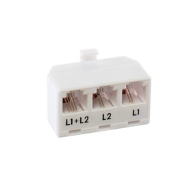 THE CIMPLE CO 2-Line Phone Splitters for Landline - 3-Way Telephone Splitters (1, 2, and Twin Lines) with RJ11 Keystone Jacks - Landline Phone Dividers and Adapters - 3 Pack, White