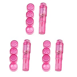 Finever Pocket Rocket Mini Beauty Facial Massager Relax 4 Heads Pink Color (3Pc)
