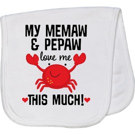 inktastic Memaw and Pepaw Love Me Baby Burp Cloth White 4239f