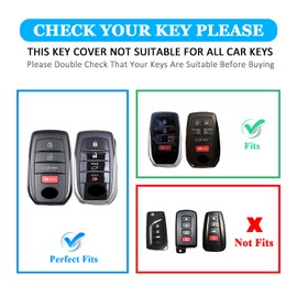 MILD EAST Key fob Cover for Toyota with Keychain, Soft TPU Key Shell Case for 2025 Camry, 2021-2025 Venza Sienna, 2019-2025 Land Cruiser, 2023-2025 Highlander Tundra Corolla Prius, 4 Buttons (Black)