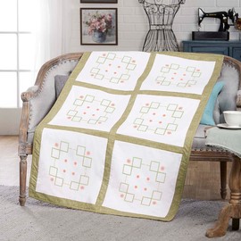 Herrschners Delilah Quilt Block Stamped Cross-Stitch & Stamped Embroidery