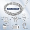 Thickened 3/16" 25ft Stainless Steel Cable with Wire Rope Clip,