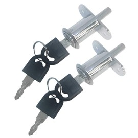 Smbbit Cylindrical Length 32 mm Push Plunger Lock Sliding Cabinet Lock (2 Pack)