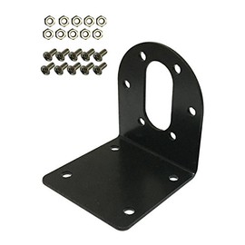 Black 37mm DC Gear Motors Mounting Bracket, Iron Anti-Rust Gearbox L-Shape Fixed Seat, Gear Reduction Motor Holder