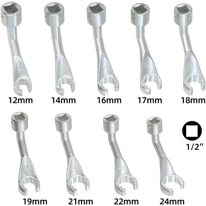 9pc Common Rail Injection Fuel Line Socket Set 12 Point