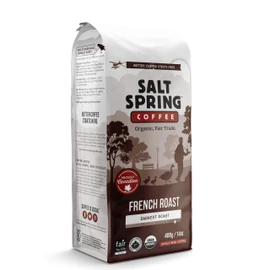 Salt Spring Coffee - French Roast Whole Bean Coffee, Organic Fair Trade Coffee, Proudly Canadian (Dark Roast, 400g)