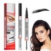 2-in-1 Eyebrow Pencil and Eyebrow Gel, Eyebrow Pencil with 4