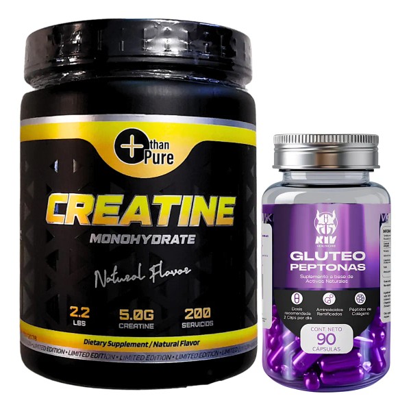 Creatina Monohidratada 1kg Glteo Peptonas Kiv 90 Cps - Producto