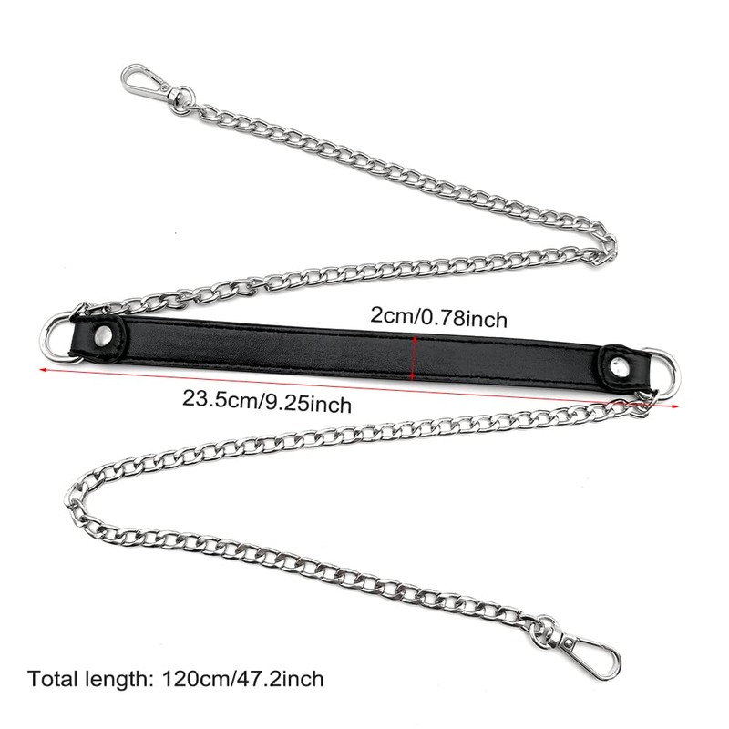 YDHfdc Bag Chain Silver 120 cm PU Leather Chain Strap