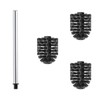 WAVEWO Toilet Brush Set, Stainless Steel with Interchangeable Head, 3