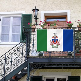 3×5 FT Yukon Territory Flag,Large Canada Province YT Decor,Double Side Digital Printed 150D Polyester Banner With Canvas Header Brass Grommet For Outdoor Indoor Parade Car