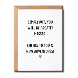 NSLDesigns Funny Goodbye Card - New Adventures Card - Funny Retirement Card - Farewell Card For Coworker - New Job Greeting Card, 5 x 7 inches
