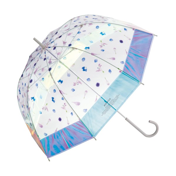 Wpc. PLV03-002 Plastic Umbrella Plastic, Shiny, Gray, 23.6 inches (60 cm), Long Usable, Women's, Transparent, Floral, Art, Instagram, Photogenic, Cute, Stylish, Collaborative, Women, Commuting to Work