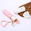 KFHENSOMR Chapstick Holder Key Chain 2 Pcs PU Leather Potable