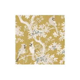 Caspari Scenic Songbirds Gold & Ivory Boxed Cocktail Napkins - 40 Per Box, 2 Boxes