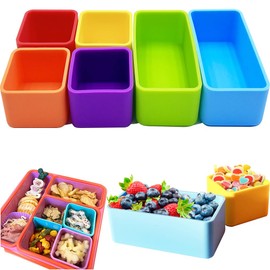 IELEK Silicone Bento Lunch Box Dividers Reusable Bento Box Containers Bundle Accessories- Non-Toxic, BPA Free, Dishwasher Safe