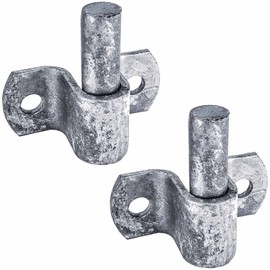 Wood Fence Post Chain Link Gate Hinge with 5/8 Hinge Pin. Constructed of Heavy Duty Galvanized Steel. Horizontal Mount. (2 Pack)