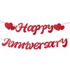 Tinoaly Happy Anniversary Banner, Pre-Strung Happy Anniversary Garland No DIY