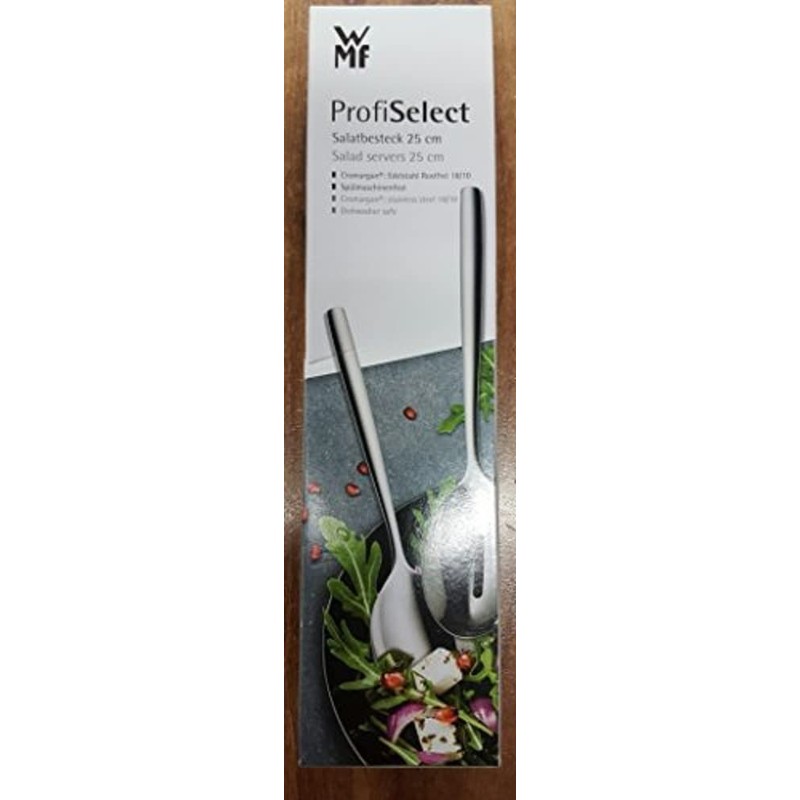 WMF Salatbesteck Edelstahl 25 cm, Salatgabel, Servierlöffel, Cromargan Edelstahl poliert,