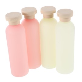 ULTECHNOVO 4pcs Travel Squeeze Bottles Refillable Empty Plastic Containers with Flip Caps for Toiletries Shampoo Lotion and Oils Lightweight Eco-Conscious Leakproof Design