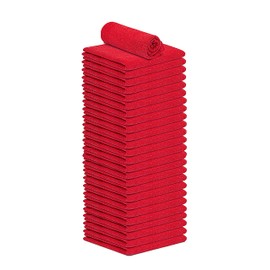 Lenenz Cotton Shop Towels - Pack of 25 Cleaning Rags 12'' x 14'' - Super Soft and Absorbent Shop Rags for Cleaning House - Multipurpose Cleaning Towels for Automobiles, Industries, Garage