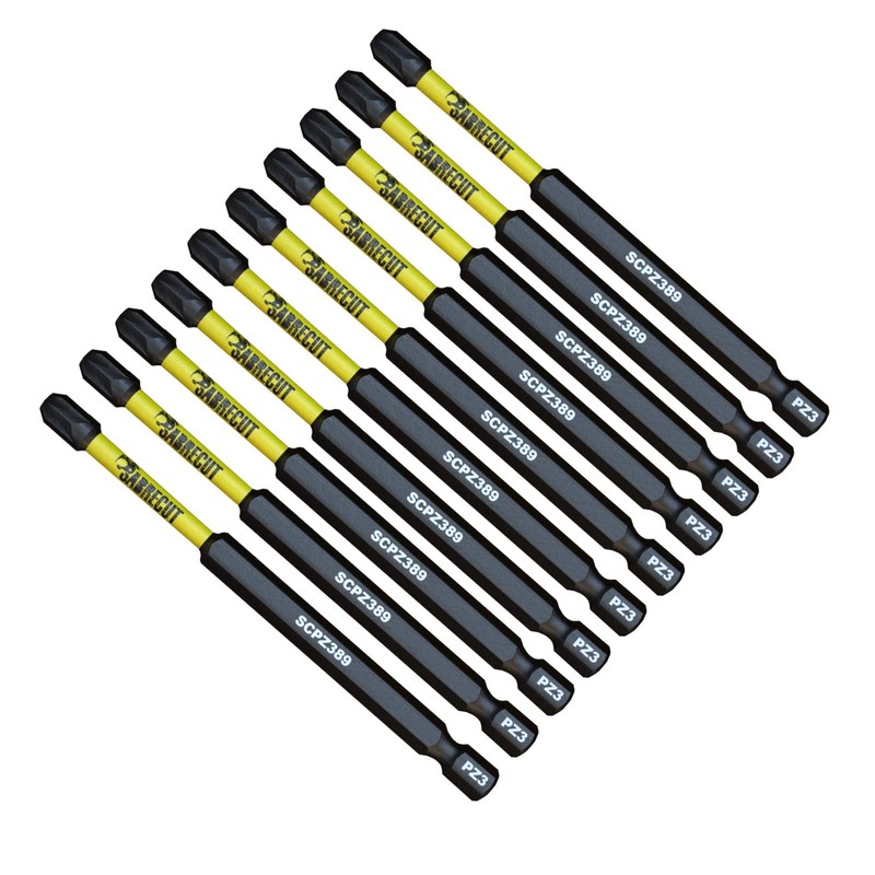 10 x SabreCut SCPZ389_10 89mm PZ3 Magnetic Impact Screwdriver Driver