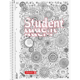 Brunnen Brunnen 1067427 Notizblock / Collegeblock Student Zenart (A4, kariert Lineatur 28, 90 g/m², 80 Blatt)