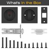 EHOMEWARE 2 Pack Matte Black Pocket Door Hardware, Keyless Privacy