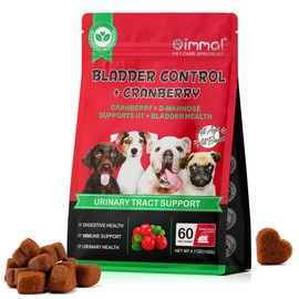 Bladder and Kidney Support for Dogs, 60 Pieces Urinary Tract Treatment and Supplement for Bladder Control, Soft Chews with Cranberry D-mannose, Natural Immune System Booster Peking Duck Flavour
