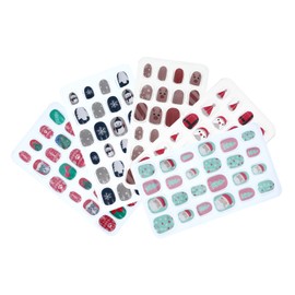 Beavorty 120pcs Xmas Fake Nails for Boy Girl Adorable Press Full Cover Nail Decorations Easy to Apply for Christmas Art Stylish Boy Girl Decor Random Style