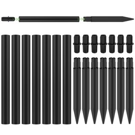 DALQUIS 8 Sets Flame Lamp Extension Kit for Solar Torches, Ground Stakes and Joint Connectors to Elevate Outdoor Lighting, Black Adapters for Garden, Backyard & Landscape Decor